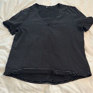 lululemon athletica Black and White Striped Tee